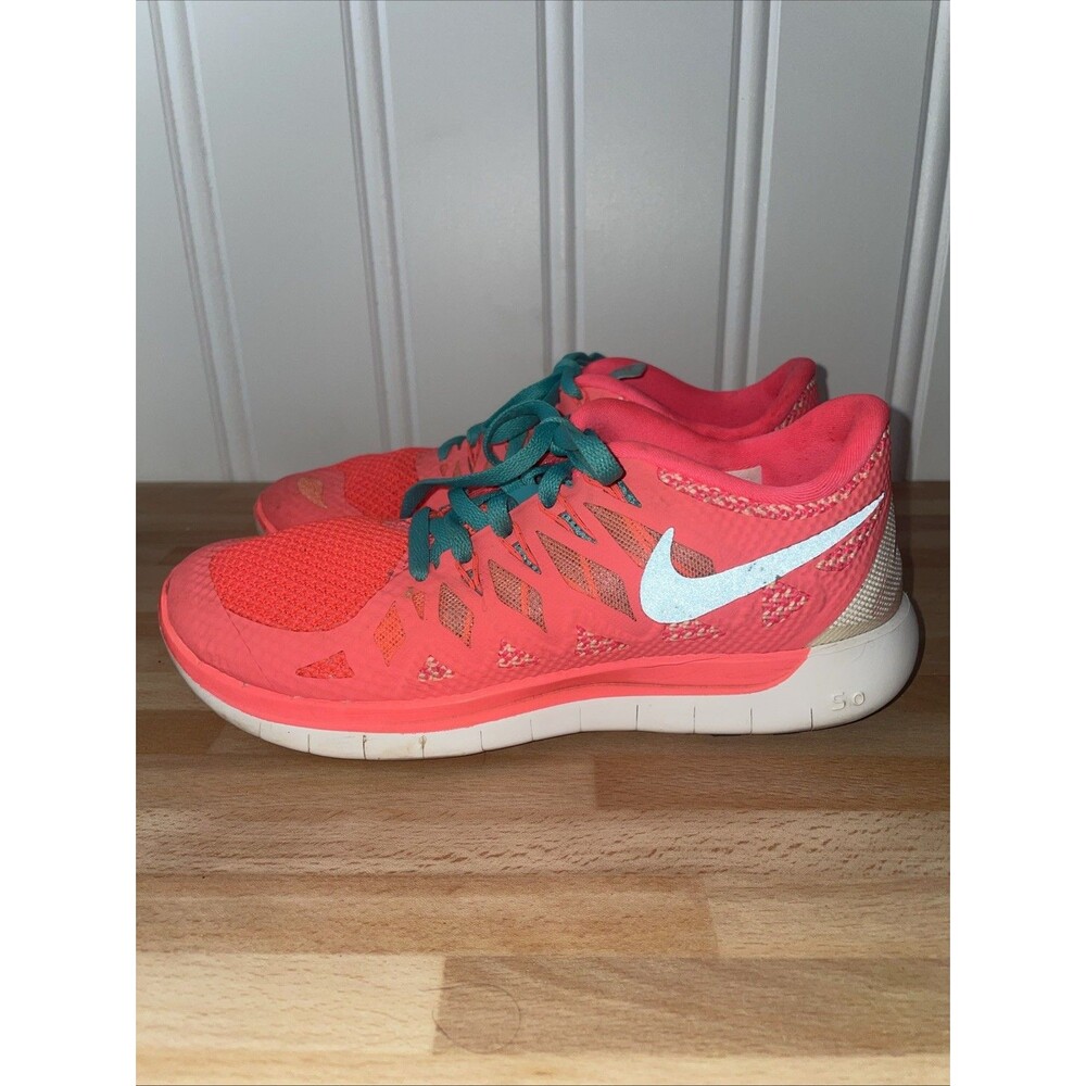 Nike Womens Free 5.0 Pink Running Shoes Sneakers Size 7
